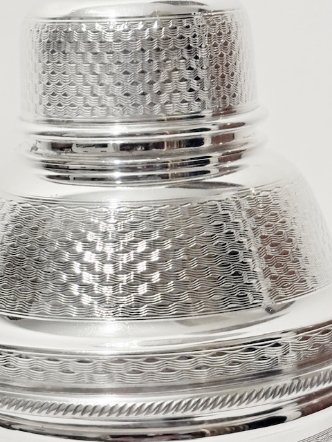 Smart Antique Silver Plated Cocktail Shaker Engine Turned Throughout