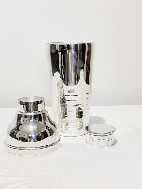 Smart Very Tall Antique Silver Plated Cocktail Shaker