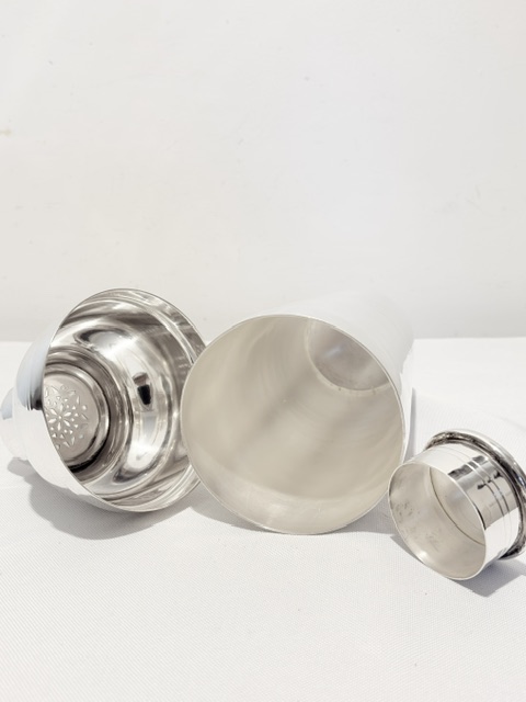 Smart Very Tall Antique Silver Plated Cocktail Shaker