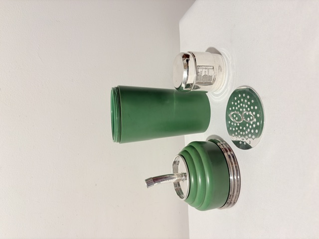Art Deco Master Incolor Green Bakelite Cocktail Shaker