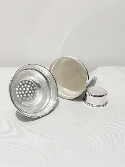 Antique Silver Plated Cocktail Shaker of Minimalist Design Antique Silver Plated Cocktail Shaker of Minimalist Design