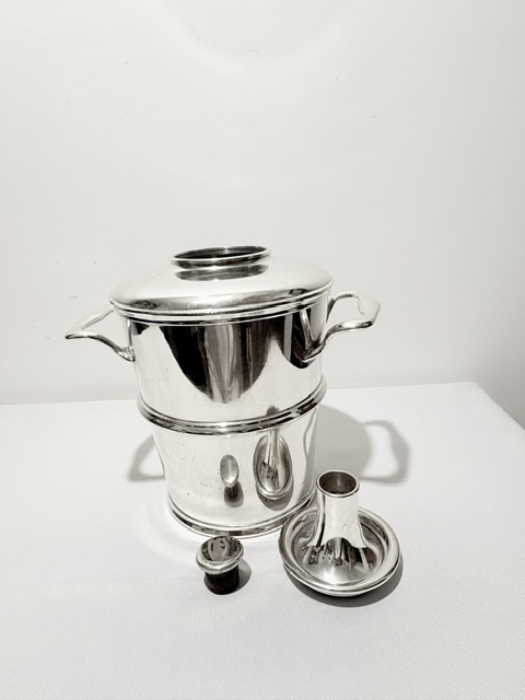 Antique Silver Plated Cocktail Shaker of Mammoth Proportion Antique Silver Plated Cocktail Shaker of Mammoth Proportion