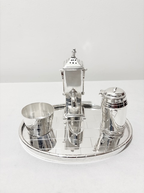 Novelty Victorian Silver Plated Farmyard Cruet