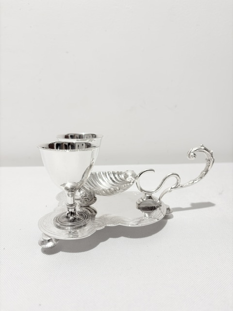 Charming Antique Walker & Hall Silver Plated Egg Cruet