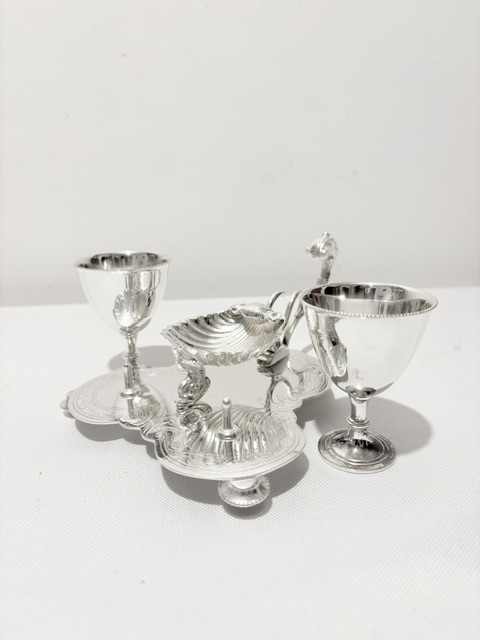 Charming Antique Walker & Hall Silver Plated Egg Cruet