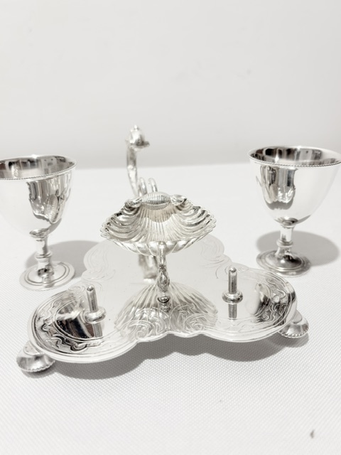 Charming Antique Walker & Hall Silver Plated Egg Cruet