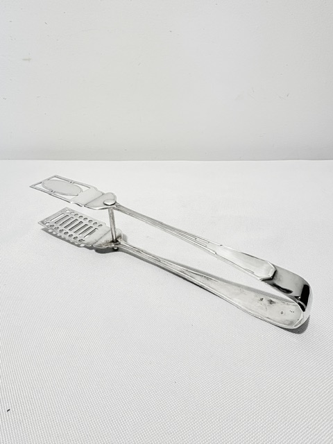 Art Deco Design Antique Silver Plated Asparagus Tongs