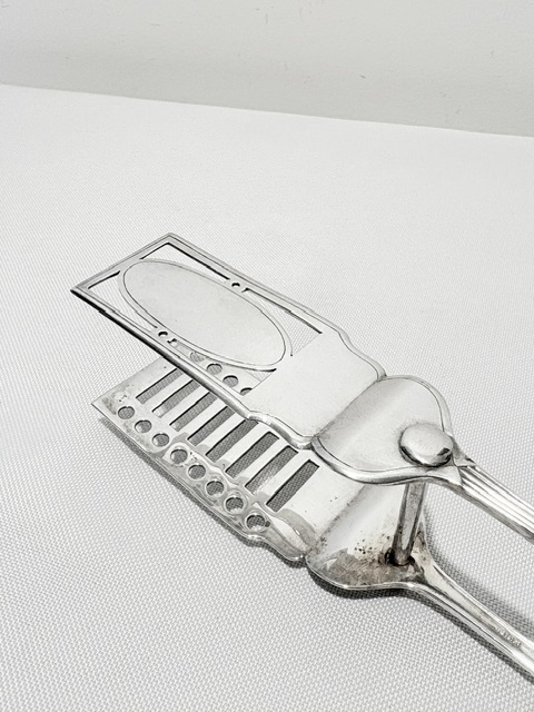 Art Deco Design Antique Silver Plated Asparagus Tongs