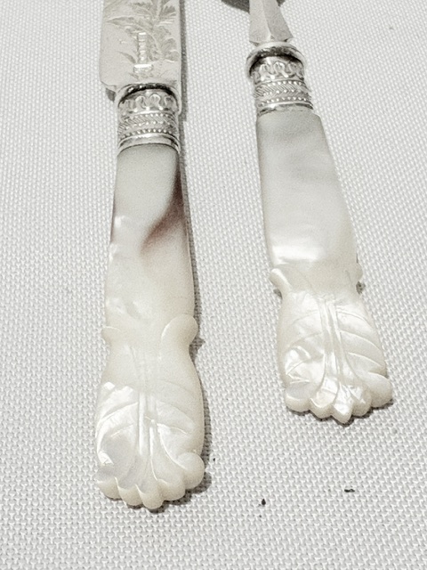 Antique 12 Place Setting Silver Plated Dessert or Fruit Cutlery Antique 12 Place Setting Silver Plated Dessert or Fruit Cutlery