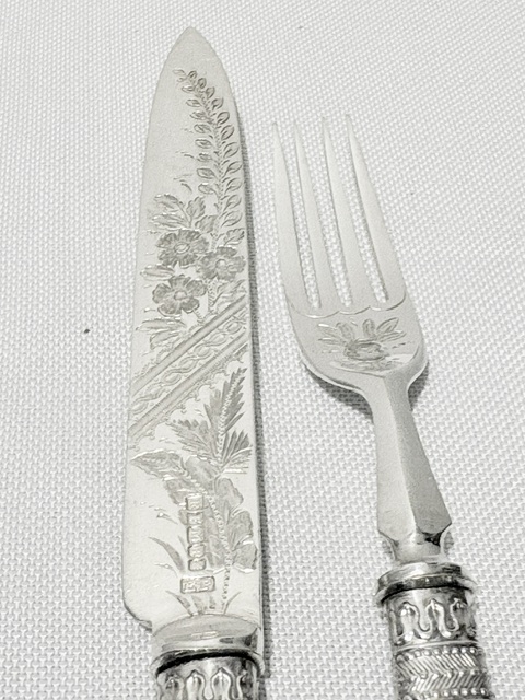 Antique 12 Place Setting Silver Plated Dessert or Fruit Cutlery Antique 12 Place Setting Silver Plated Dessert or Fruit Cutlery