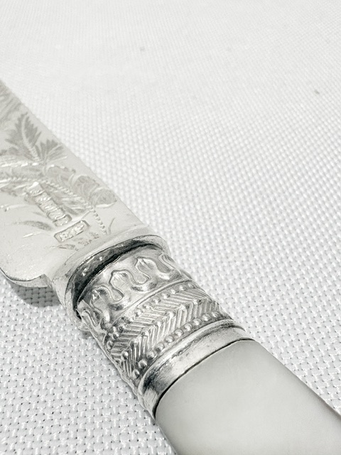 Antique 12 Place Setting Silver Plated Dessert or Fruit Cutlery Antique 12 Place Setting Silver Plated Dessert or Fruit Cutlery