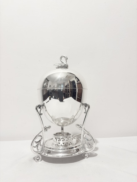 Antique Silver Plated Egg Coddler or Boiler with Swan Finial Antique Silver Plated Egg Coddler or Boiler with Swan Finial