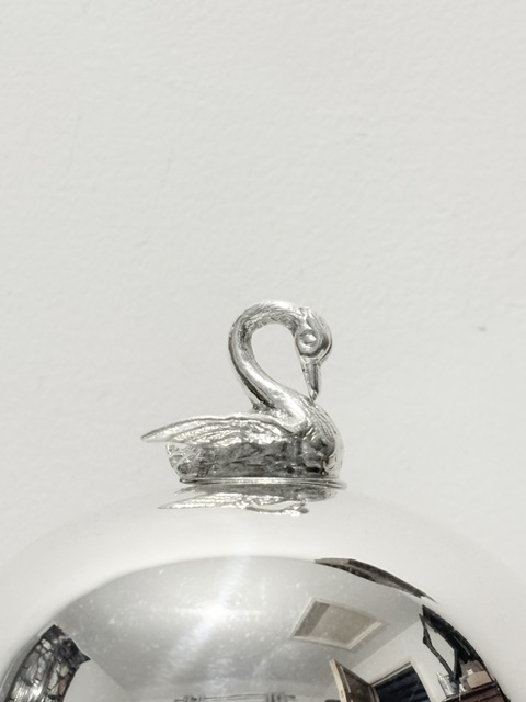 Antique Silver Plated Egg Coddler or Boiler with Swan Finial Antique Silver Plated Egg Coddler or Boiler with Swan Finial
