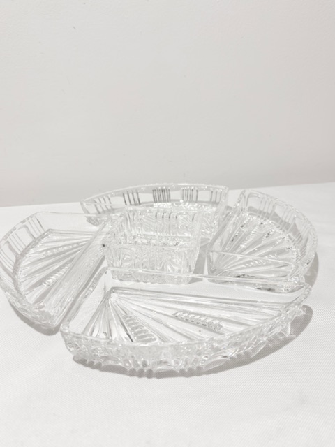 Vintage Silver Plated and Moulded Glass Hors D’oeuvre Set