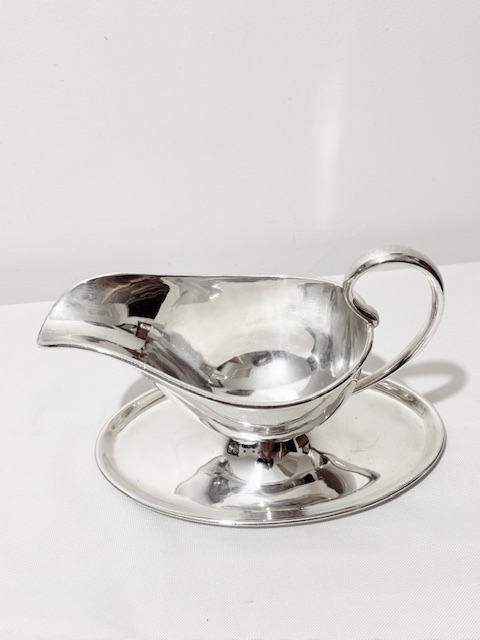 Antique Hotel Ware Silver Plated Gravy Boat