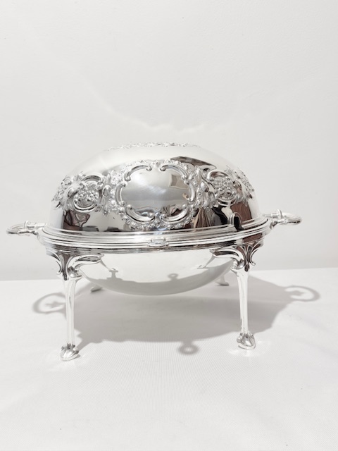 Antique Silver Plated Rollover Breakfast or Bacon Dish