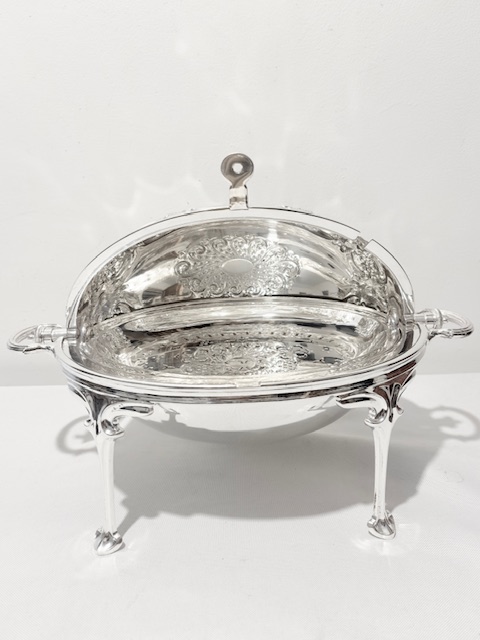 Antique Silver Plated Rollover Breakfast or Bacon Dish