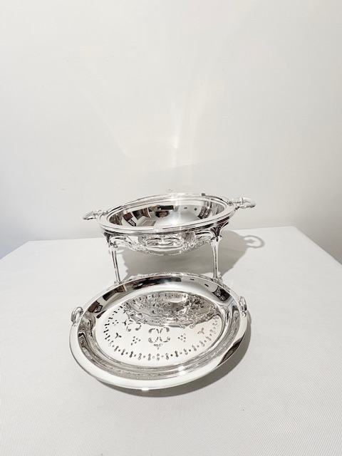 Antique Silver Plated Rollover Breakfast or Bacon Dish