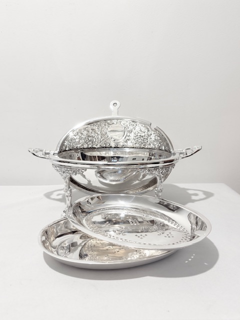 Antique Silver Plated Breakfast or Food Serving Dish