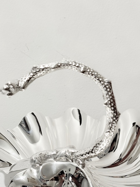 Handsome Antique Silver Plated Triple Shell Dish