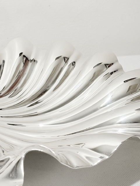 Handsome Antique Silver Plated Triple Shell Dish