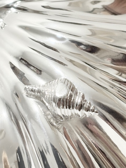 Handsome Antique Silver Plated Triple Shell Dish