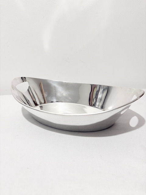 Antique Simple in Design Silver Plated Bread Roll Dish 