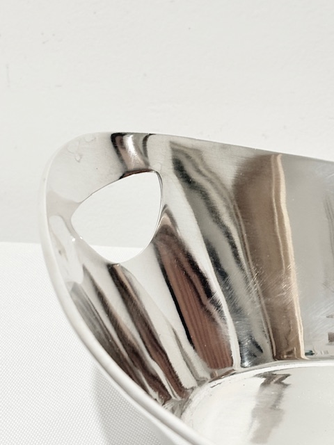 Antique Simple in Design Silver Plated Bread Roll Dish