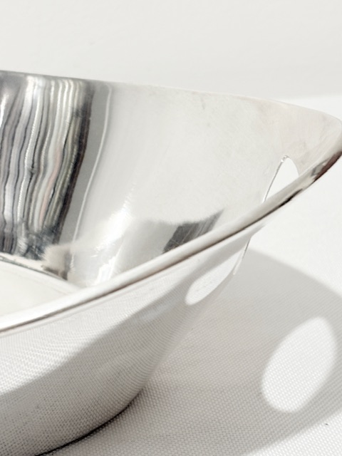 Antique Simple in Design Silver Plated Bread Roll Dish