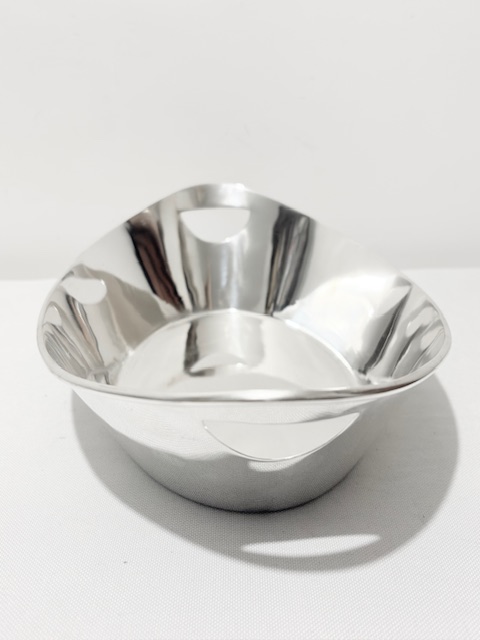 Antique Simple in Design Silver Plated Bread Roll Dish