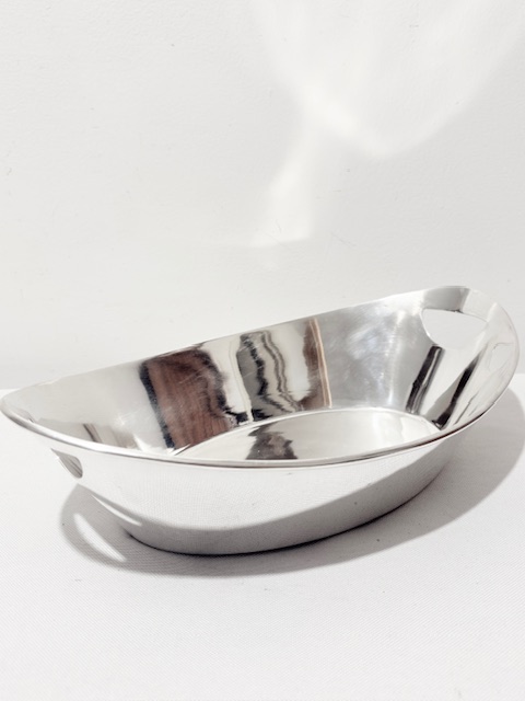 Antique Simple in Design Silver Plated Bread Roll Dish
