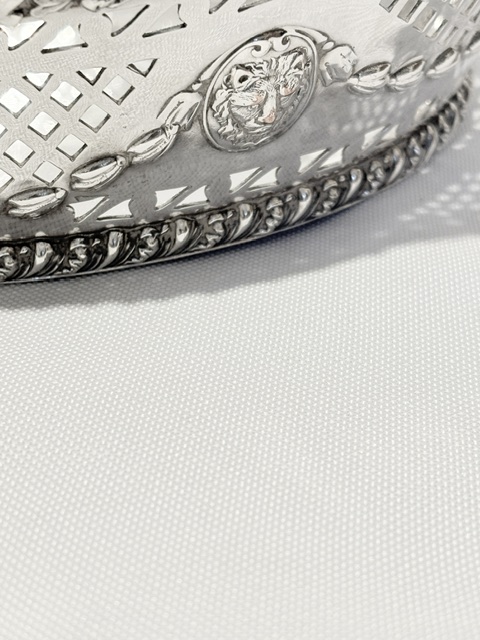 Antique Silver Plated Boat Shaped Bread Roll Dish