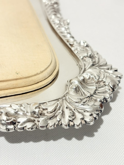 Silver Plated Rectangular Bread or Cheese Board with Original Wooden Insert Silver Plated Rectangular Bread or Cheese Board with Original Wooden Insert