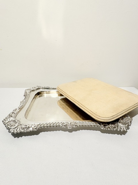 Silver Plated Rectangular Bread or Cheese Board with Original Wooden Insert Silver Plated Rectangular Bread or Cheese Board with Original Wooden Insert