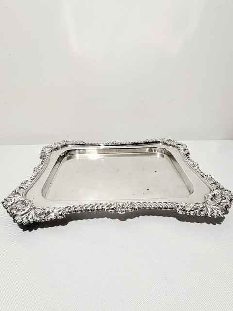 Silver Plated Rectangular Bread or Cheese Board with Original Wooden Insert Silver Plated Rectangular Bread or Cheese Board with Original Wooden Insert