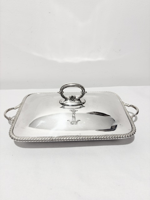 Antique Silver Plated Entree Dish of Small Size