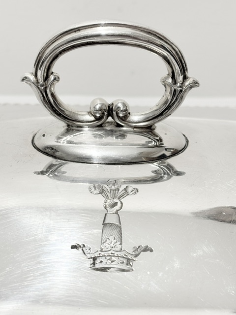 Antique Silver Plated Entree Dish of Small Size Antique Silver Plated Entree Dish of Small Size