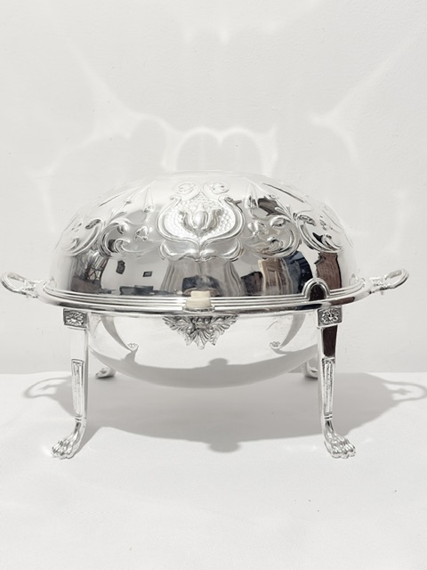 Antique Silver Plated Rollover Serving Dish Antique Silver Plated Rollover Serving Dish