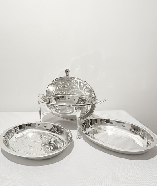 Antique Silver Plated Rollover Serving Dish Antique Silver Plated Rollover Serving Dish