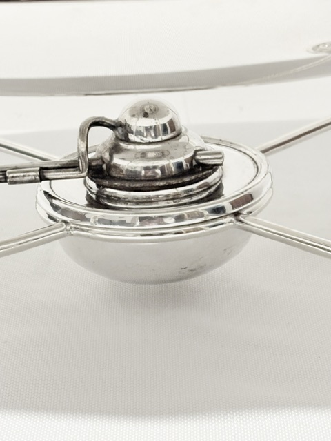 Antique Silver Plated Entree or Vegetable Dish on Warming Stand Antique Silver Plated Entree or Vegetable Dish on Warming Stand