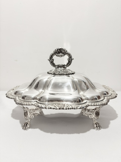 Antique Silver Plated Entree Dish by Thomas Bradbury & Sons of Sheffield Antique Silver Plated Entree Dish by Thomas Bradbury & Sons of Sheffield