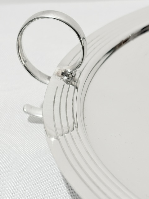 Antique Silver Plated Serving Dish in an Art Deco Manner Antique Silver Plated Serving Dish in an Art Deco Manner