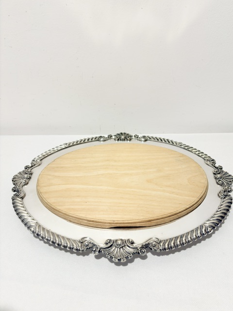 Antique Silver Plated Bread Board with Original Tray Antique Silver Plated Bread Board with Original Tray