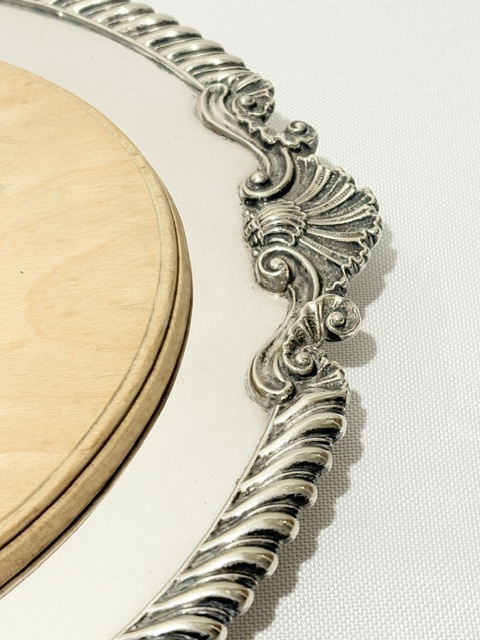Antique Silver Plated Bread Board with Original Tray Antique Silver Plated Bread Board with Original Tray