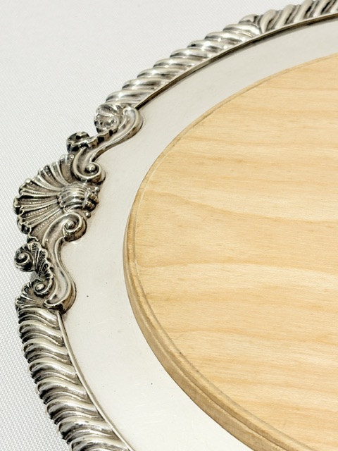 Antique Silver Plated Bread Board with Original Tray Antique Silver Plated Bread Board with Original Tray