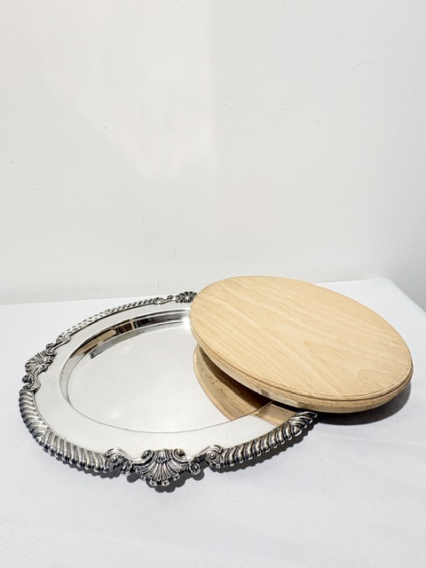 Antique Silver Plated Bread Board with Original Tray Antique Silver Plated Bread Board with Original Tray