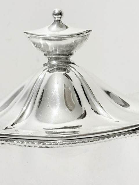 Antique Silver Plated Sauce Tureen in Adams Style Antique Silver Plated Sauce Tureen in Adams Style