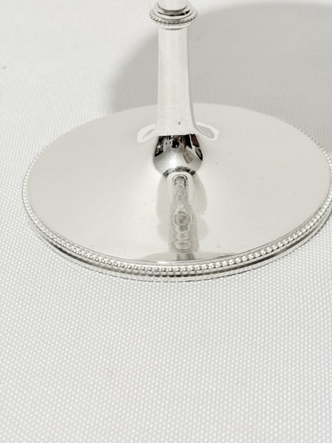 Antique Silver Plated Goblet Standing on a Bead Mounted Circular Base Antique Silver Plated Goblet Standing on a Bead Mounted Circular Base
