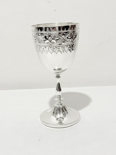 Antique Silver Plated Goblet with an Oval Bowl