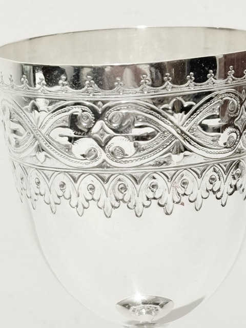 Antique Silver Plated Goblet with an Oval Bowl Antique Silver Plated Goblet with an Oval Bowl